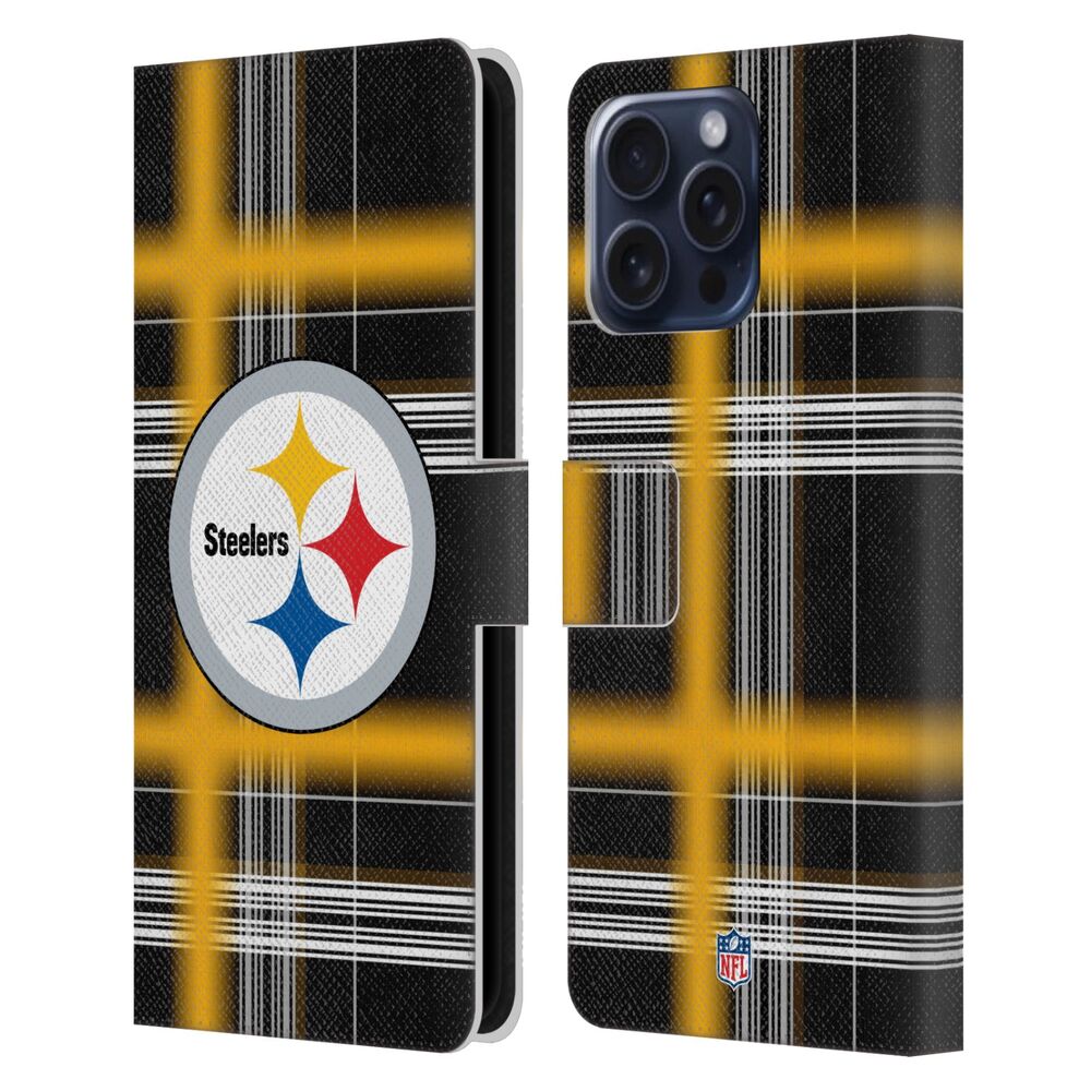 PITTSBURGH STEELERS(NFL) ピッツバーグスティーラーズ ピッツバーグスティーラーズ - Plaid レザー手帳型 / Apple iPhoneケース 【公式 / オフィシャル】
